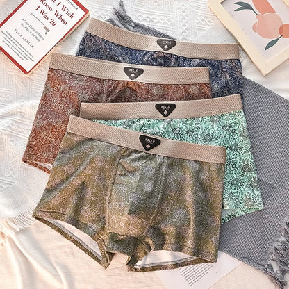 4 st. Herrunderkläder Bomull Herrboxershorts Medelhög Midja Andningsbara Herrtrosor Större Storlek 6XL - Massor av Mjuka Bekväma Herrboxershorts