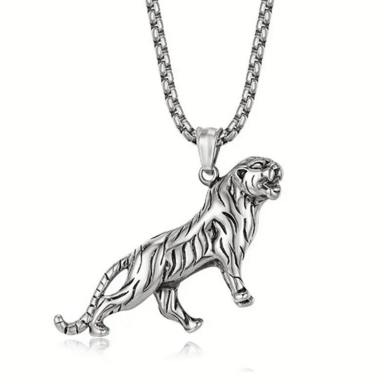 Personlighet Trend Herr Smycken Förgylld Tiger Gepard Djurhänge Mode Coolt Halsband