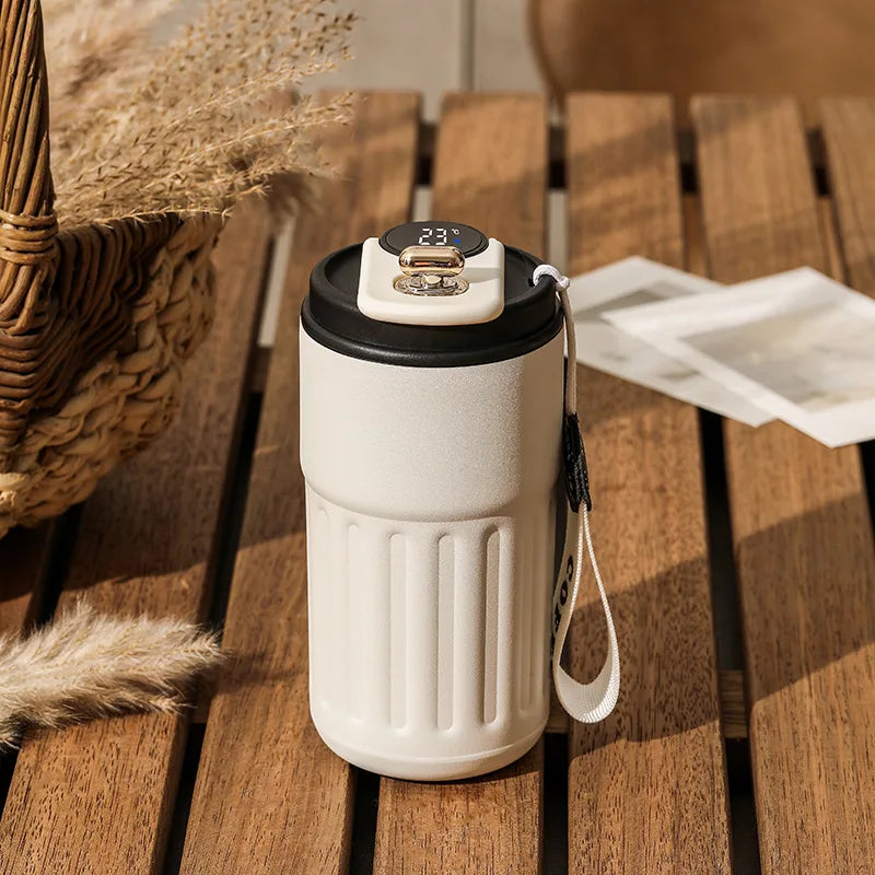 450 ml rostfritt stål termosvattenflaska LED-temperaturdisplay kaffekopp håller kallt och värmer termosmugg resevakuum