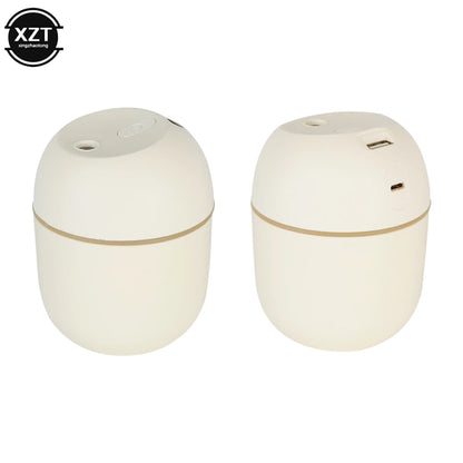 220ml USB-luftfuktare, förångare, aromoljediffusor, ljudlös luftfuktare med nattlampa för bil, sovrum, kall dimma-spruta