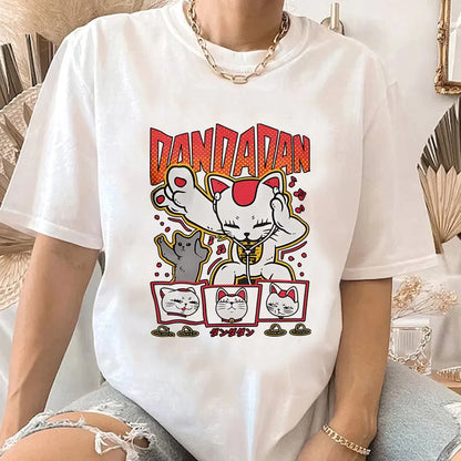 Dandadan t-shirt för kvinnor Trendig pastellfärgad klassisk 80-tals koreansk kläder Andningsbar t-shirt anime Popkultur kawaii Andningsbar