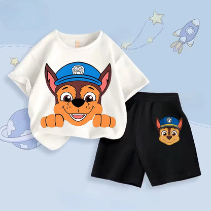 PAW Patrol Children's T-shirts Sets Boys Summer Short Sleeve Shorts Two Piece Sets Kids Outfits Breathable Casual Clothes Set