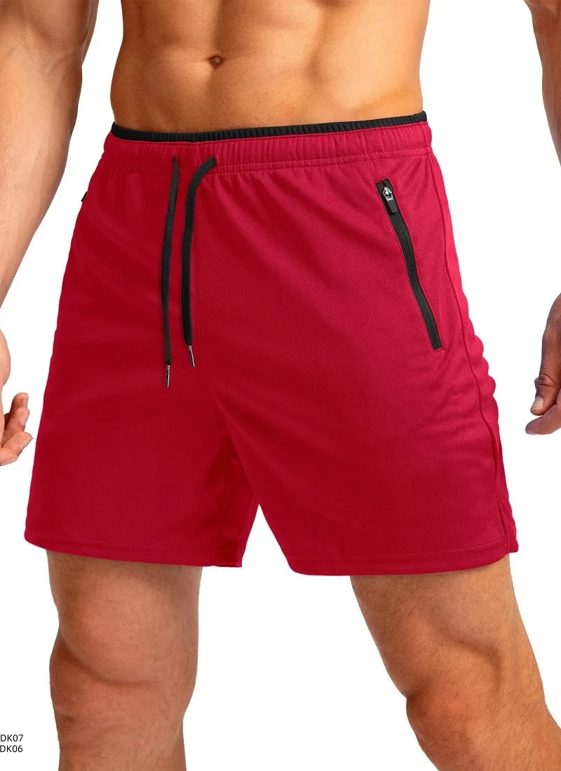 2026 Sommar Nya Herr Enfärgade Casual Shorts Utomhussport Löpning Gym Fitness Träning Snabbtorkande Strandshorts