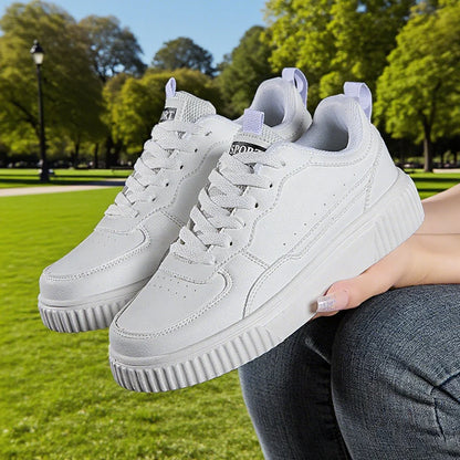 Mode Damskor Andningsbara Platta Skor Sneakers Vita Damskor Sport Löpning Utomhus Promenader Herrskor