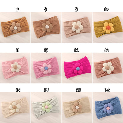 1 st baby nylon huvudduk astique lämplig nyfödd flicka blomma handgjort pannband elastiskt hårband turban småbarn håraccessoarer