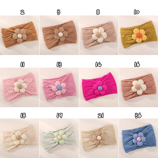 1 st baby nylon huvudduk astique lämplig nyfödd flicka blomma handgjort pannband elastiskt hårband turban småbarn håraccessoarer