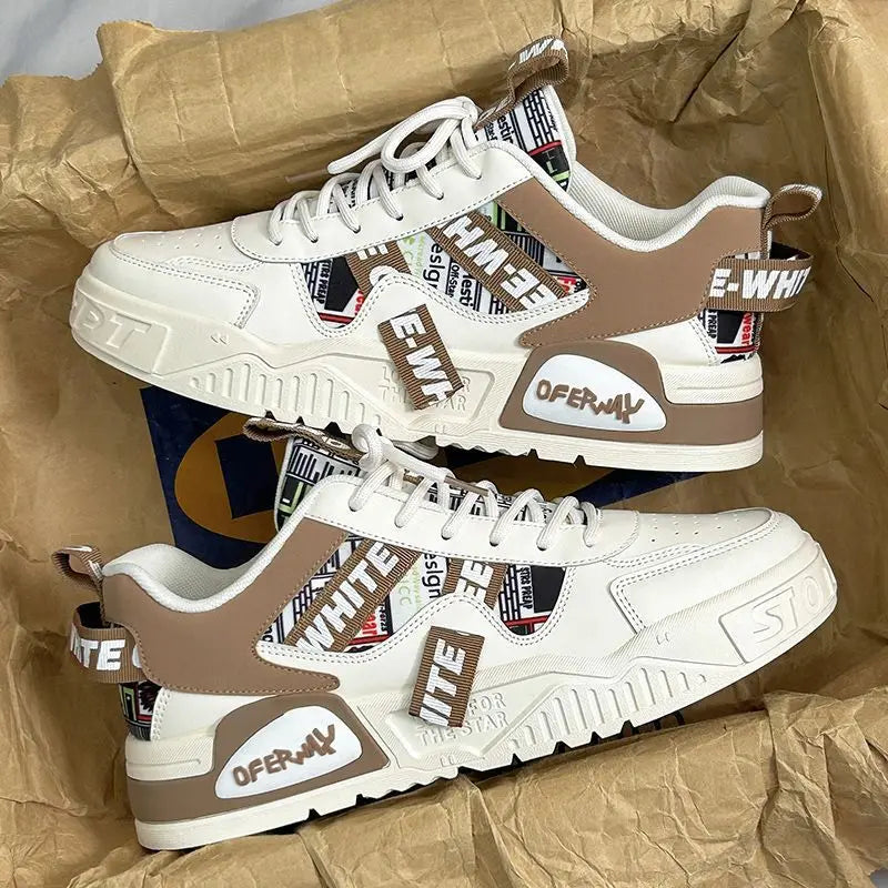 Casual Mode Läder Sneakers Nya Skateboard Herrskor Utomhus Löpning Sportskor Vandring Tennis Plattform Lyxiga Skor