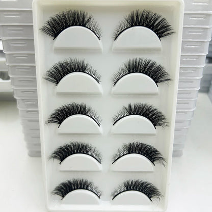 Naturliga 3D Mink Lösögonfransar, Makeup Lösögonfransar, Faux Cils, Makeup Skönhetsverktyg, Partihandel, 5 Par