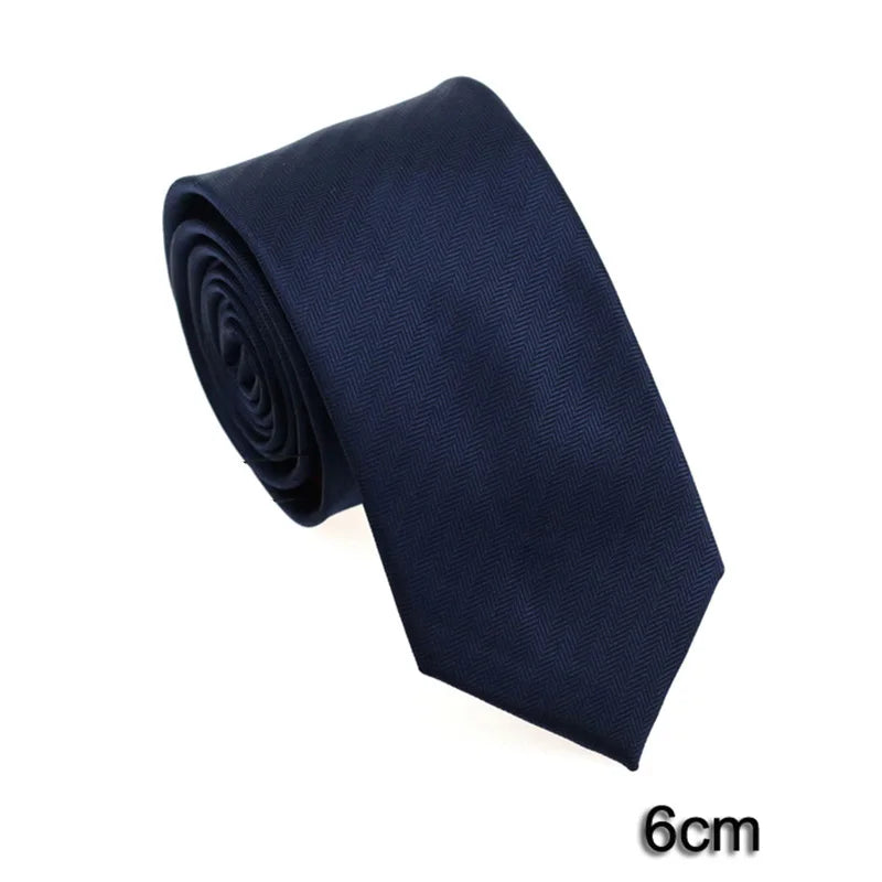HUISHI 8CM 8 stilar herr enfärgad mörkblå slips 6cm vattentät jacquardslips vardagskläder kravatt bröllopsfest för män