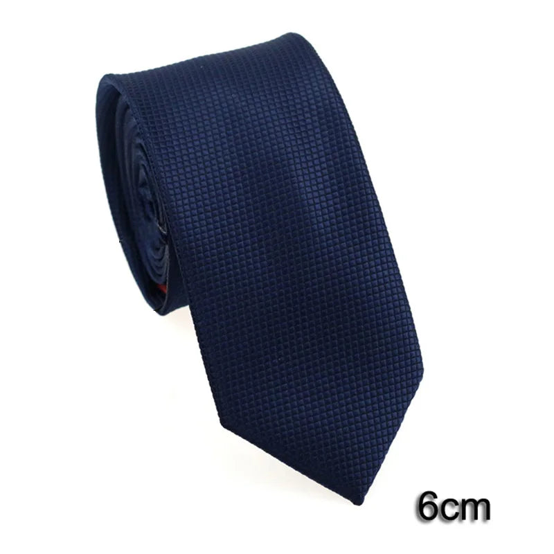 HUISHI 8CM 8 stilar herr enfärgad mörkblå slips 6cm vattentät jacquardslips vardagskläder kravatt bröllopsfest för män