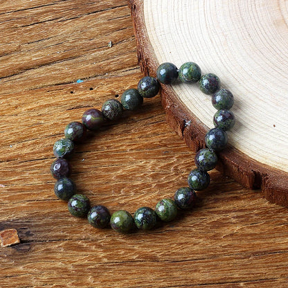 Naturlig drakeblodsten elastiska armband kvinnor män charm dinosaurie jaspis pärlor helande smycken yoga meditation armband gåva