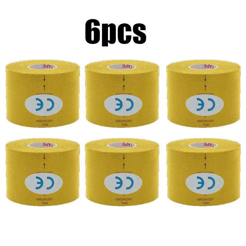 1/6 st tejper Kinesio Elastiskt Bandage Knäskydd Tejper Kinesiologi Stödkuddar Sport Självhäftande Venda Kinesiotejp Bandage
