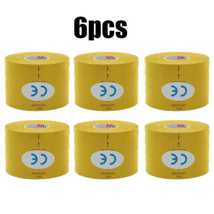 1/6 st tejper Kinesio Elastiskt Bandage Knäskydd Tejper Kinesiologi Stödkuddar Sport Självhäftande Venda Kinesiotejp Bandage