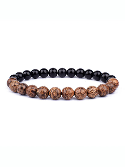 8mm lavaarmband för män vulkaniska stenar träpärlor armband tibetansk buddha handledskedja kvinnor män smycken gåva nya armband