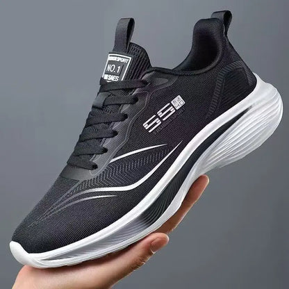 Herrskor med andningsfunktion i mesh Lätta, halkfria, mjuka och casual sneakers för vår och sommar