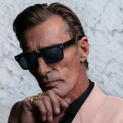 Hiking New High Square Quality Rivet Anti Light Glasses Fashion Eyeglasses Men's Punk Rectangle Design Retro Glasses UV400