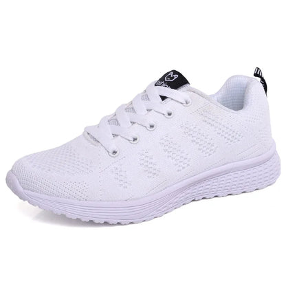 Damskor Casual Mode Andningsbara Promenadskor Mesh Platta Skor Sneakers Dam 2026 Gym Vulkaniserade Skor Vita Damskor
