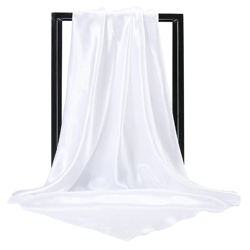 Mode 90*90cm Enfärgad Fyrkantig Halsduk Konst Imiterad Sidensjal Elegant Blommig Huvud Hals Hårband Dam Dam Flickor Halsduk