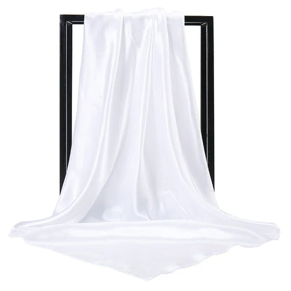 Mode 90*90cm Enfärgad Fyrkantig Halsduk Konst Imiterad Sidensjal Elegant Blommig Huvud Hals Hårband Dam Dam Flickor Halsduk