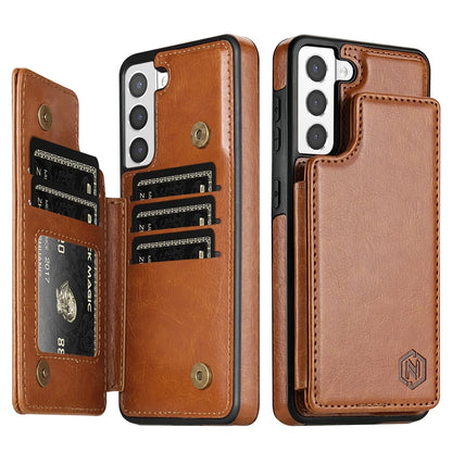 Plånbok RFID-blockerande lager skyddande stöldskyddande magnetiskt läderfodral för Samsung Galaxy A15 A16 A17 A26 A35 A36 A53 A54 A55 A56