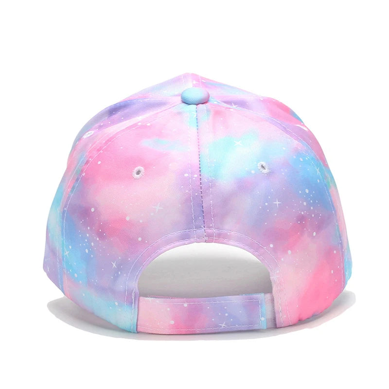 Sommar Barn Basebollkeps Mode Tie-dye Tryck Snapback Hatt För Barn Flickor Utomhus Streetwear Justerbar Ankplös Keps