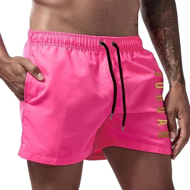 Herrshorts med snabbtorkande badkläder, unisex sport- och surfbrädeshorts, fodrade strandshorts, herr, full standard