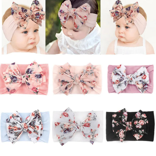 Babyhårband Flickor Blomma Blommig Rosett Knut Nyfödd Bandage Småbarn Hårtillbehör Spädbarnshuvudbonad Barnfotografering