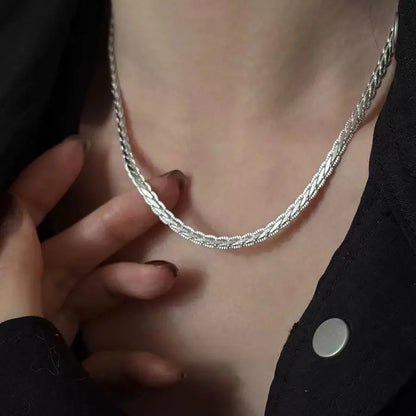 Halsband i 925 sterlingsilver för kvinnor, mode, minimalistiskt hänge, charm, skinande klassiskt halsband, födelsedagspresent