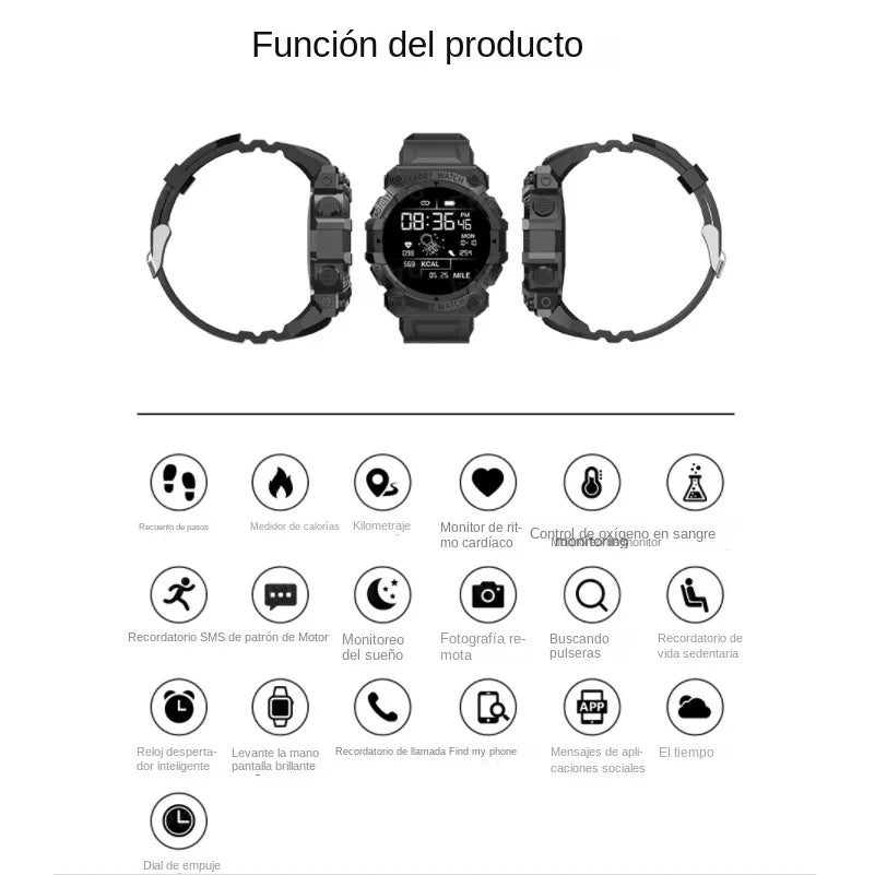 Ny Smartklocka Män Kvinnor Puls Blodtrycksmätare Bluetooth Smartklocka Fitness Tracker Sportklocka För Android iOS