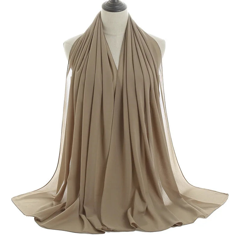 Ramadan Islamisk Instant Bubble Chiffong Sjal Halsduk Dam Huvudbonad Kvinnor Hijabs Halsdukar Bufandas Muslimsk Slöja Hijab Snood 180*70cm