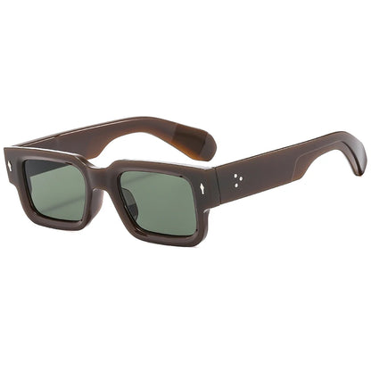 Hiking New High Square Quality Rivet Anti Light Glasses Fashion Eyeglasses Men's Punk Rectangle Design Retro Glasses UV400