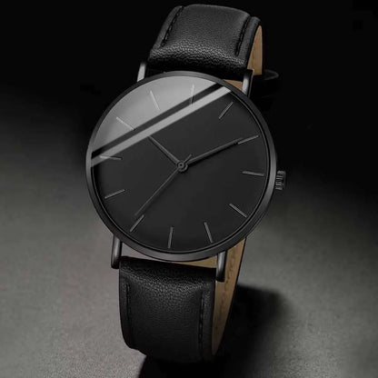 Herrklockor för män, affärsklockor, mode, ultratunn urtavla, kvartsklocka, casual, läderarmband, herrarmbandsur, reloj hombre