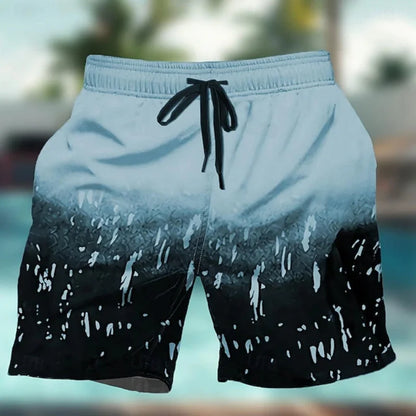 Gradienta färgglada grafiska badbyxor för män geometri 3D-tryck strandshorts sommar casual snabbtorkande sport lösa surfkorta byxor