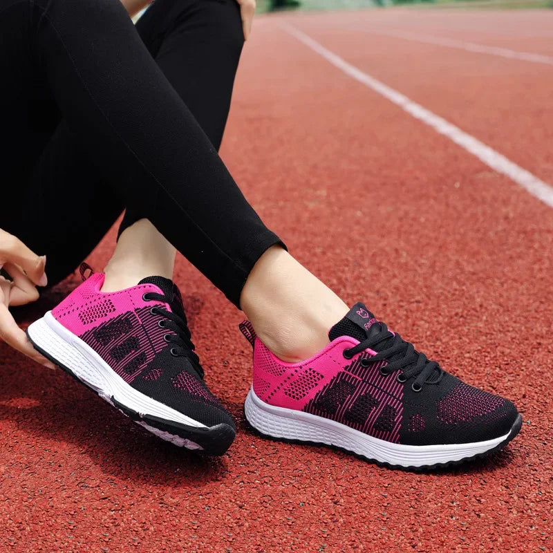 Damskor Casual Mode Andningsbara Promenadskor Mesh Platta Skor Sneakers Dam 2026 Gym Vulkaniserade Skor Vita Damskor