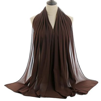 Ramadan Islamisk Instant Bubble Chiffong Sjal Halsduk Dam Huvudbonad Kvinnor Hijabs Halsdukar Bufandas Muslimsk Slöja Hijab Snood 180*70cm