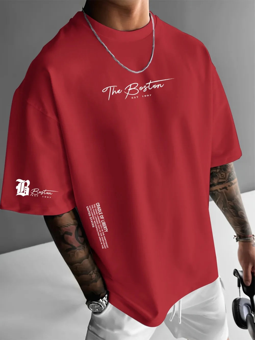 2026 Sommar Ny Herr T-shirt med 3D-bokstävermönster Tryck Gatu Casual Mode Bekväm Mjuk Andningsbar