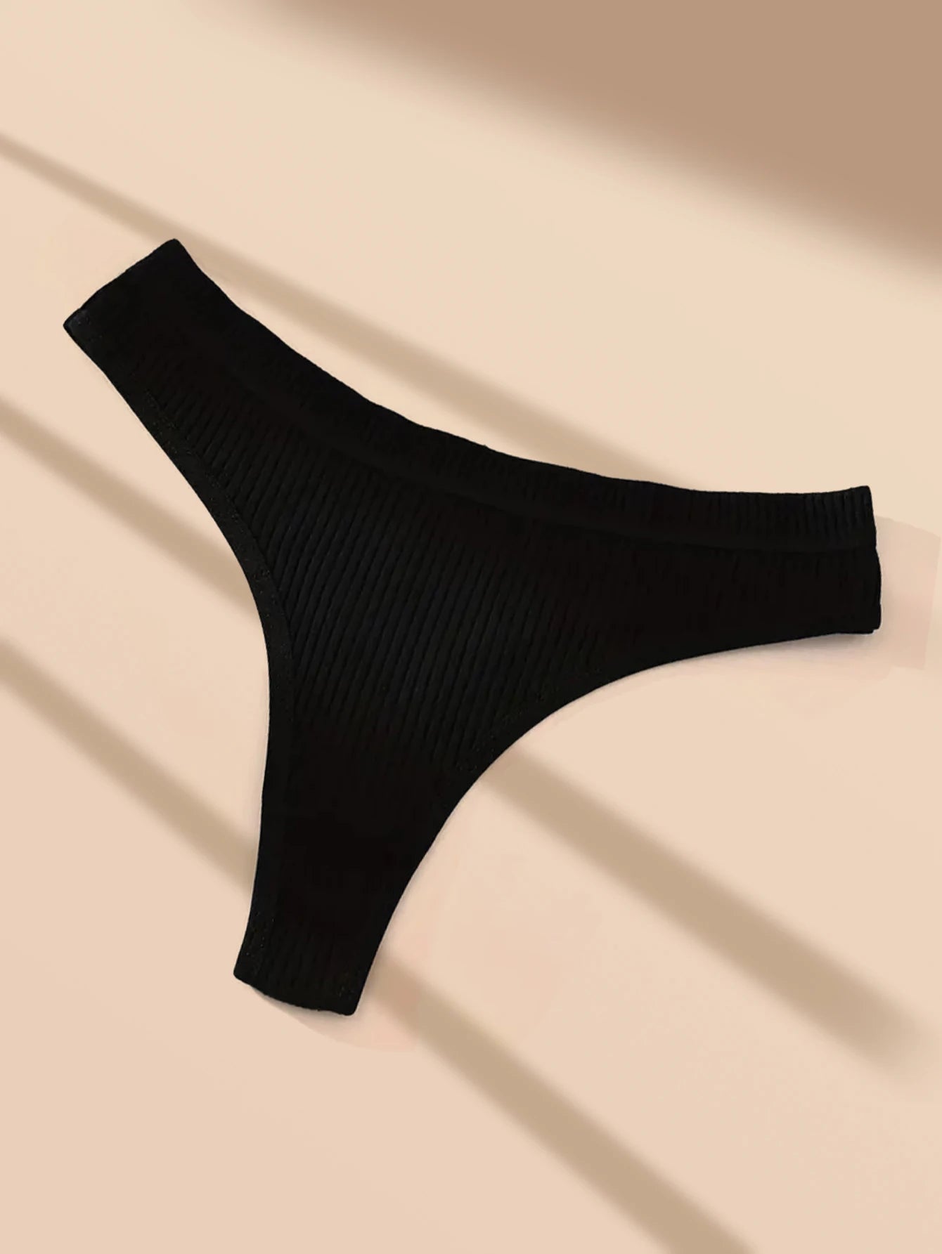 7 st damer ribbade bomulls trosor med låg midja, enfärgade mjuka stretchiga andningsbara minimalistiska enkla intimunderkläder