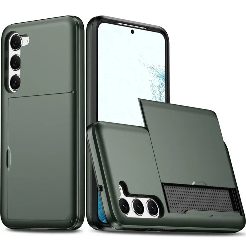 Fodral för Samsung Galaxy S26 S25 S24 S23 S22 Ultra Plus FE A57 A37 A56 A36 Korthållare Stötsäkert Plånboksfodral