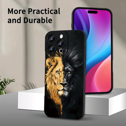 Kreativt lejonmönster mjukt TPU-telefonskal för iPhone 16 Pro Max 15 14 13 Mini 12 11 16E 17 Air X XR XS Max 8 7 Plus-fodral