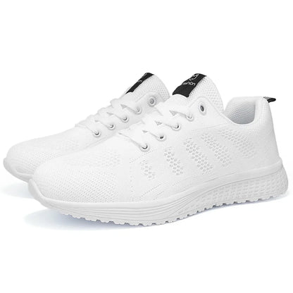 Damskor Casual Mode Andningsbara Promenadskor Mesh Platta Skor Sneakers Dam 2026 Gym Vulkaniserade Skor Vita Damskor