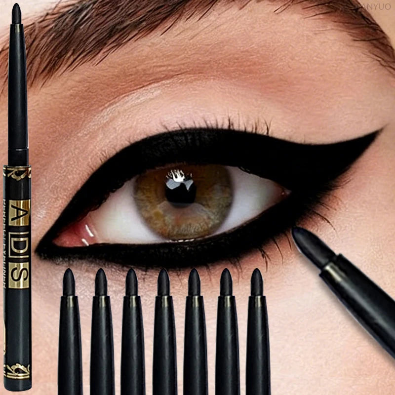 1/5/12 st långvariga svarta eyelinerpennor multifunktionell ögonskuggspenna rökig ögonmakeup ögonbryn eyelinerpenna sminkverktyg
