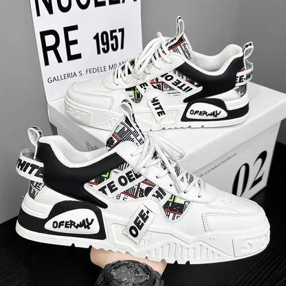 Casual Mode Läder Sneakers Nya Skateboard Herrskor Utomhus Löpning Sportskor Vandring Tennis Plattform Lyxiga Skor
