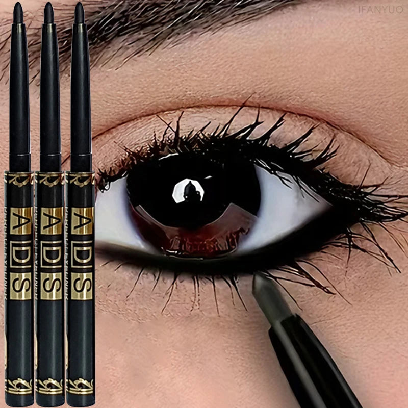 1/5/12 st långvariga svarta eyelinerpennor multifunktionell ögonskuggspenna rökig ögonmakeup ögonbryn eyelinerpenna sminkverktyg