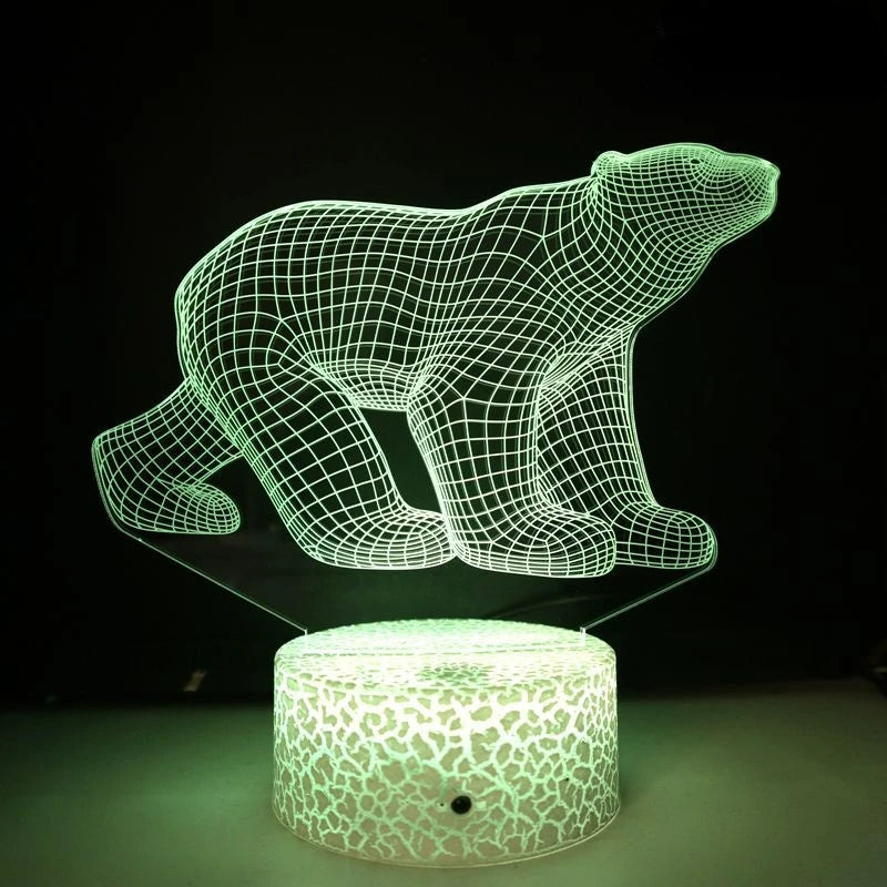 Nattlampa Lejon 3D LED Nattlampa Färgglad Sänglampa USB Bordslampa Sovrumsdekor Djurserie Nattlampa Present till Barn Pojkar