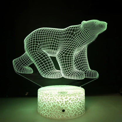 Nattlampa Lejon 3D LED Nattlampa Färgglad Sänglampa USB Bordslampa Sovrumsdekor Djurserie Nattlampa Present till Barn Pojkar