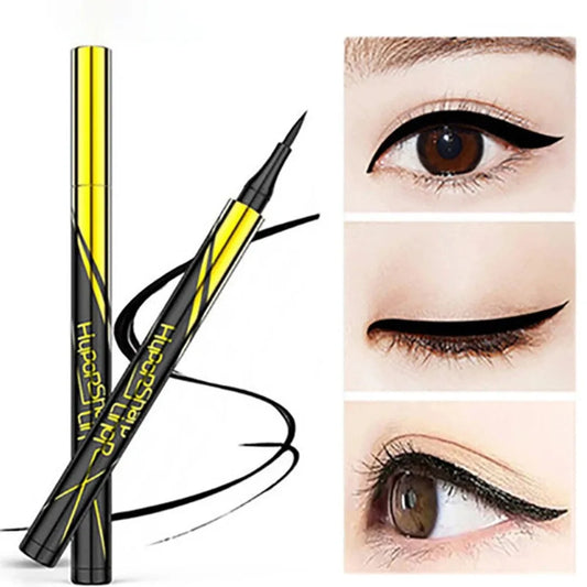 Svart flytande eyeliner vattentät långvarig eyelinerpenna snabbtorkande, inte blommande naturlig eyeliner flytande penna kosmetiska verktyg