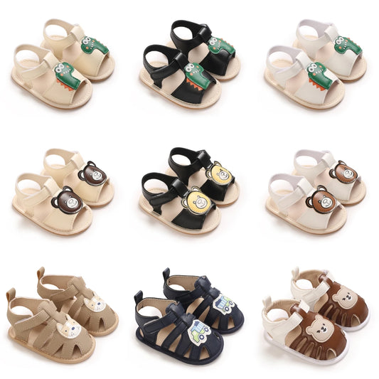 Sommar Nyfödda Babyskor Halkfria Mjuksula Casual Mode Dop Tecknade Sandaler 0-12 Månader