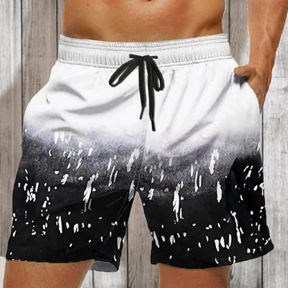 Gradienta färgglada grafiska badbyxor för män geometri 3D-tryck strandshorts sommar casual snabbtorkande sport lösa surfkorta byxor