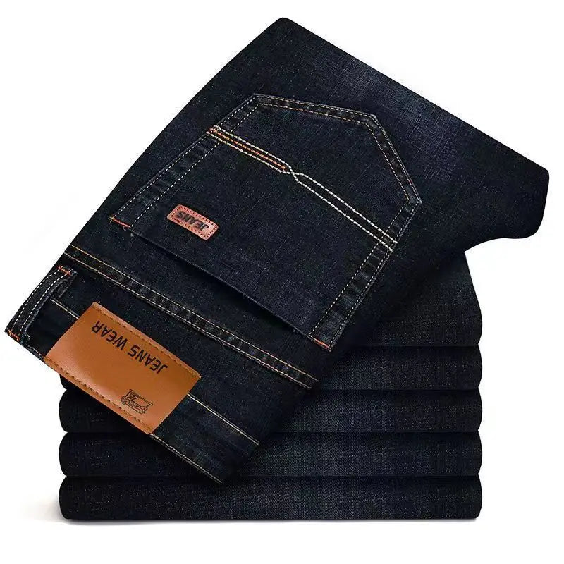 2026 Herr NYA Herrmode Affärsjeans Klassisk Stil Casual Stretch Slim Jeansbyxor Herrmärke Denimbyxor Svart Blå Mig