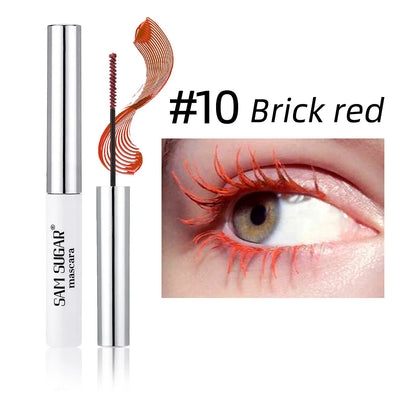 Silkesfibermascara Färgglad Ultrafin Borste Förlänger Ögonfransar Vattentät Varaktig Snabbtorkande Grön Rosa Böjande Mascara Makeup